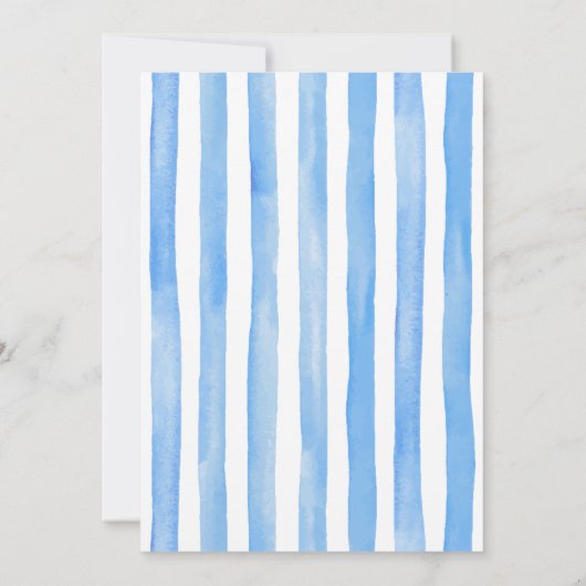 Faire-part Bébé bleu Ruban Douche garçon (Dos)