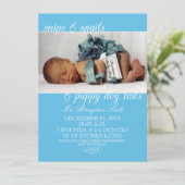 Faire-part Bébé Bleu Snips & Snails Photo Annonces de naissan (Debout devant)