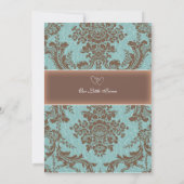 Faire-part bébé bleu vintage classique (Dos)