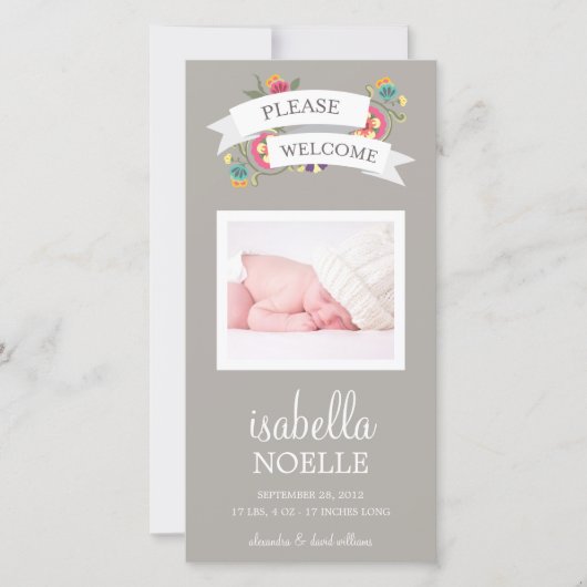 FAIRE-PART BÉBÉ BOTANIQUE | ANNONCE DE NAISSANCE (Devant)