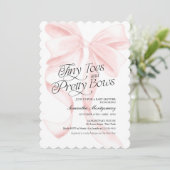 Faire-Part Bébé Coquette Tiny Toes Pretty Bows (Debout devant)