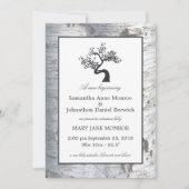 Faire-part bébé de bouleau argenté rustique (Devant)