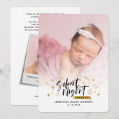 Faire-part Bébé de nuit silencieux Photos Naissance de Noël (Devant / Derrière)
