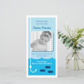 Faire-part bébé de pêche à marée basse (Debout devant)