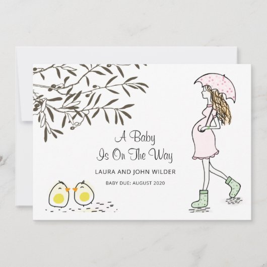 Faire-part Bébé en route s'attendant à la grossesse de maman (Devant)