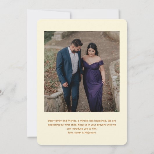 Faire-part Bébé en terre cuite sur le chemin Photo Grossesse (Dos)