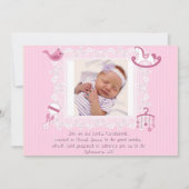 Faire-part Bébé Faire-part, Écriture chrétienne pour fille (Devant)