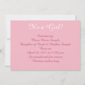 Faire-part Bébé Faire-part, Écriture chrétienne pour fille (Dos)