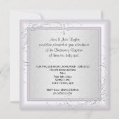 Faire-part Bébé fille Christening Baptême rose blanche (Dos)