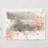 Faire-part Bébé Fille moderne Or Gris rose Naissance (Dos)