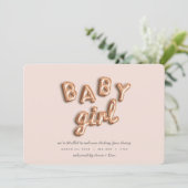 Faire-part Bébé fille! or rose/ROSE (Debout devant)