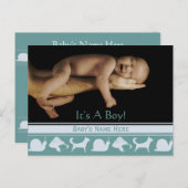 Faire-part bébé garçon (Devant / Derrière)