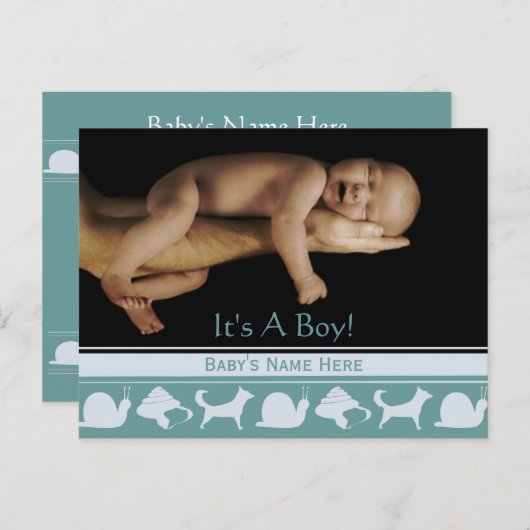 Faire-part bébé garçon (Devant / Derrière)