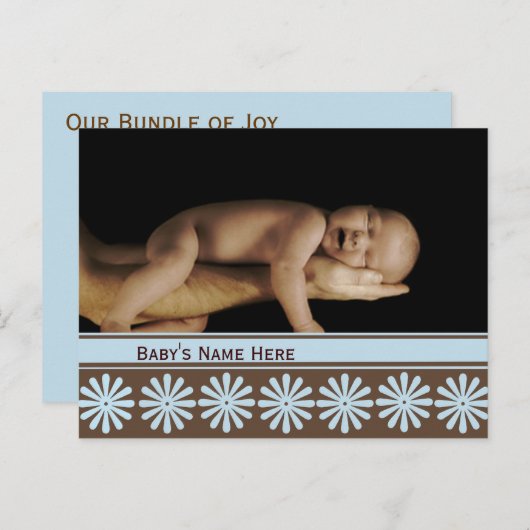 Faire-part bébé garçon (Devant / Derrière)