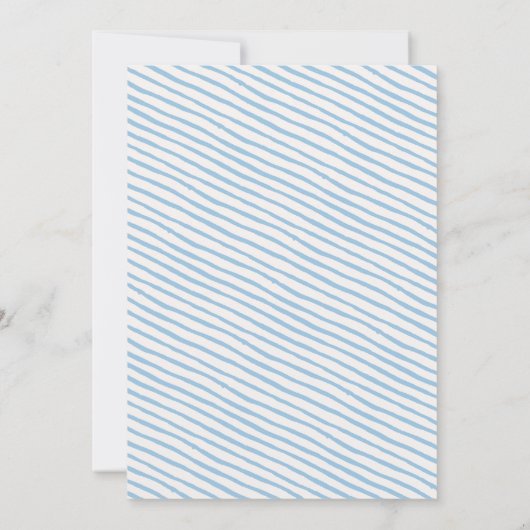 Faire-part Bébé Garçon Photo Bleu Script Blancs Blancs Blancs (Dos)