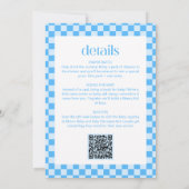 Faire-part Bébé Garçon Rétro à Code QR Tout-en-Un (Dos)