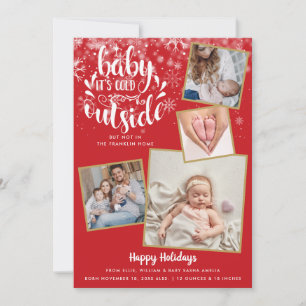 Faire-part Bébé il fait froid à l'extérieur Photo Fête Naissa