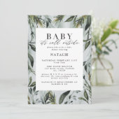 Faire-part Bébé il fait froid dehors baby shower aquarelle (Debout devant)