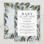 Faire-part Bébé il fait froid dehors baby shower aquarelle (Devant / Derrière)