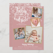 Faire-part Bébé Il fait froid dehors Photo Fille Naissance (Devant / Derrière)