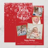 Faire-part Bébé Il fait froid dehors Photo vacances Naissance (Devant / Derrière)