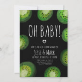 Faire-part bébé kiwi aquarelle pois (Devant)
