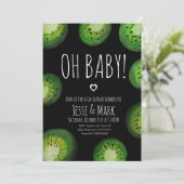 Faire-part bébé kiwi aquarelle pois (Debout devant)