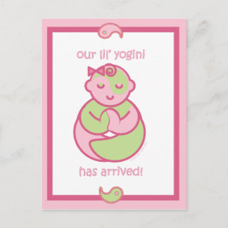 Faire-part Bébé langage yoga : Carte postale Lil' Yogini