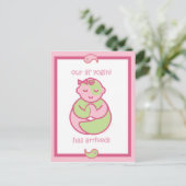 Faire-part Bébé langage yoga : Carte postale Lil' Yogini (Debout devant)