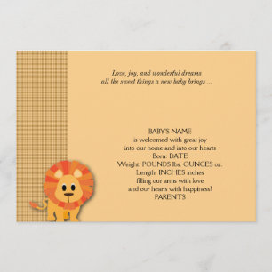 Faire-part bébé Lion de Butterscotch