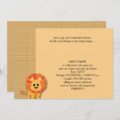 Faire-part bébé Lion de Butterscotch (Devant / Derrière)