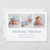 Faire-part Bébé mignon Boy Multi Photo Whimsical Simple Denim (Devant)