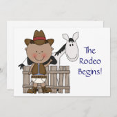 Faire-part Bébé mignon garçon & cheval poney Personnalisé nai (Devant / Derrière)