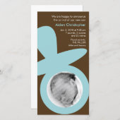 Faire-part bébé moderne - Pacifique bleu (Devant / Derrière)