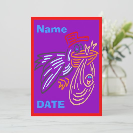 Faire-part bébé, nom de modification, couleurs (Debout devant)