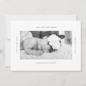 Faire-part bébé personnalisé minimale (Devant)