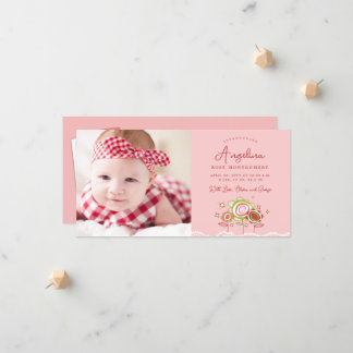 Faire-part Bébé Petite Fleur rose douce Photo Naissance