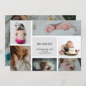 Faire-part Bébé Photo Collage Nom de conservation Date de nai (Devant / Derrière)
