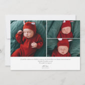 Faire-part Bébé Photo collage Nom élégant Script Birth Anno (Dos)