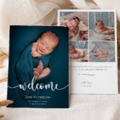 Faire-part Bébé Photo collage Nom élégant Script de naissance