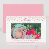 Faire-part Bébé Photo Printemps Floral Blossoms Naissance (Devant / Derrière)