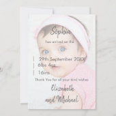 Faire-part bébé photo x2 Modern Chic (Dos)