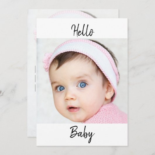 Faire-part bébé photo x2 Modern Chic (Devant / Derrière)