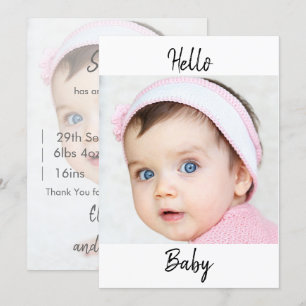Faire-part bébé photo x2 Modern Chic