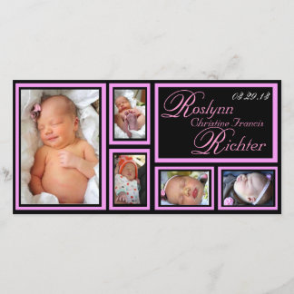 Faire-part bébé - rose