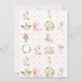 Faire-part Bébé Rose Floral Animaux Couette Motif (Dos)