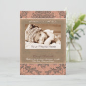 Faire-part bébé rose vintage classique (Debout devant)