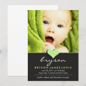 Faire-part bébé simple et chic (Devant / Derrière)