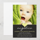 Faire-part bébé simple et chic (Devant / Derrière)