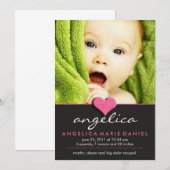 Faire-part bébé simple et chic (Devant / Derrière)